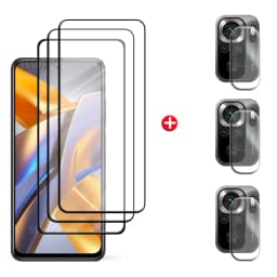 6-in-1 For Poco M5S Glass For Xiaomi Poco M5S Tempered 9H Full Cover Screen Protector For Poco F4 5G F3 M4 M3 Pro M5S Lens Glass