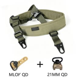 Tactical Adjustable 1/2 Point Crossbody Rope Nylon Rifle Shoulder Strap Outdoor Hunting AR15 Sling with M-system QD+21MM QD