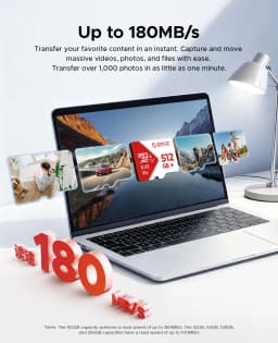 ORICO 180MB/S SDXC TF Card UHS-I U3 Class 10 V30 A1 Memory Card for 4K Video Recording, Drones, Action Cameras & Mobile Devices