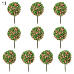 10pcs Plastic Artificial Miniature Flower Tree Scenery Railroad Decoration Building Landscape Model Accessories