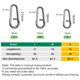 DNDYUJU 20-100pcs Stainless Steel Bent Dead Oval Split Rings Loop Lure Fishing Connector Fishing Hook Snap Fake Bait Swivel Snap