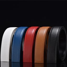 3.0 3.5cm Men Women's Automatic Buckle Belt Strips Blue Red White Black Coffee Belt without Buckle PU Leather Belt No Buckle