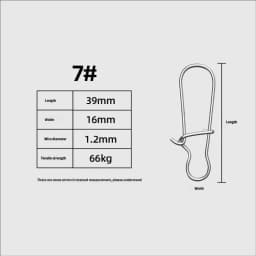 50pcs Stainless Steel Fishing Snap Hooked Snap Pin Fastlock Clip Accessories Tackle for Barrel Swivel Lure Hook