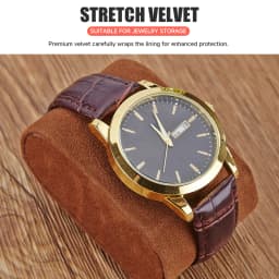 Clear Glass Top PU Leather Watch Box Single Slot Men Jewelry Organizer Storage Case Collection Gift Holder Stand Display