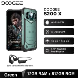 DOOGEE S200 X 5G Rugged Phone Android 16 48GB+512GB 6.72” FHD+120Hz Dimensity 7050 10100mAh 100MP Camera AI Assistant NFC
