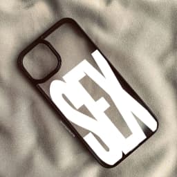 Simple Wine Red Black Letters Sex Pattern Phone Case For iPhone 17 Air 16 15 13 14 12Mini 18 Pro Max 11 XR 7 8Plus Clear Cover