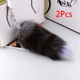 1Pcs Huge Real Fox Tail Keychain Tassel Bag Cosplay Toy Handbag Accessories Hook Pendant Halloween Cosplay