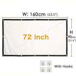 Portable Projector Screen 16:9 Foldable Projection Screens Home Cinema House Indoor Outdoor Theater 4K HD 1080P Anti Light Flat