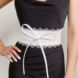 Boho Style Soft Lace Waist Belt Wide Self Tie Bow Tie Belt Wrap Around Cinched Waistband Corset Belt for Dresses