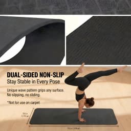 HAPBEAR Extra Large Yoga Mat,48ร72 Inch TPE 6mm/8mm DoubleโSided NonโSlip Wide Fitness Mat with Bag Straps for Home Gym Pilates Workouts