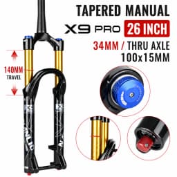 Nanlio X9 Pro MTB Air Suspension Fork 34mm 140/160mm Travel 26/27.5/29 Inch 100x9 100x15 Damping Rebound Bike Fork