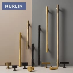 Nurlin Solid Brass Art Deco Vertical Lines Linear Kitchen Cabinet Knobs T Bars Bedroom Wardrobes Long Pull Drawer Handle
