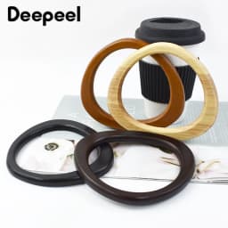 2/4Pcs Solid Wooden O Ring Bags Handle Purse Frame Woven-Bag Handles Handmade Bag Charm DIY Women's Handbag Craft Accessories