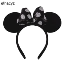 2026 New Cartoon Big Size Classic DOT Sequin Bow Headband For Women Party Girl Hairband Festival Park Trip DIY Hair Accessories