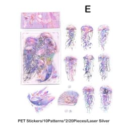 20pcs/pack Stickers Ice Crystal Laser Butterfly Laser Gold DIY Decorative Scrapbooking Material Collage Sticker Journal