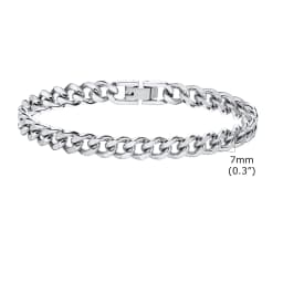 Vnox 7/9mm Cuban Chain Bracelets for Men Women, Waterproof Stainless Steel Link Chain Wristband,19/21cm Length Classic Jewelry