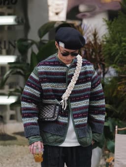 Junya Watanabe Knitted Sweater Jacket Inner Thor's Extra Fire Deer Couple Internet Famous Warm Standard Japanese Style...