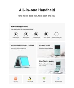 Anbernic RGSP Flip Classic Handheld Game Console 3.4'' IPS Linux 64-bit 3300mAh Retro Gaming Player Wifi HD-Connect To TV RG SP