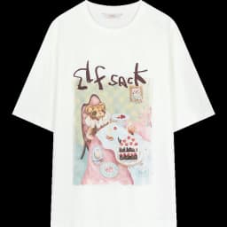 ELFSACK Women's Sweet Short Sleeve Graphic Tee with Cute Print, T-Shirt with Multiple Color Options, Loose Casual Autumn Top
