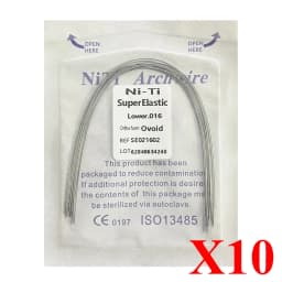 10pack AG Dental Arch Wires Orthodontic Super Elastic NITI Round Rectangle Archwire Lower/Upper 012/014/016/018/020/16x16/16x22