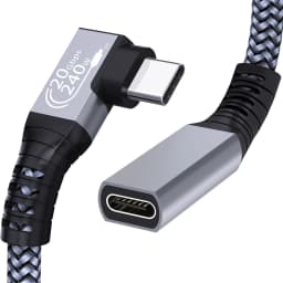 BCVS 90° USB3.2 USB‑C Male to Female Extension Cable 240W 20Gbps Fast Charging for IPhone15 Pro Max MacBook Thunderbolt