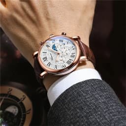 CHENXI 973 Man Quartz Wristwatch Waterproof Luminous Chronograph Multi-function Moon Phase Men's Watches часы мужские