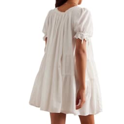 Y2k Kawaii Bow Tie Ruffle A Line Short Dress Women Vintage Puff Sleeve Babydoll Dress Beach Day Flowy Mini Dress Summer Sundress