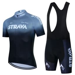 2024 Strava Cycling Jersey Set Summer Short Sleeve Breathable Men's MTB Bike Cycling Clothing Uniform Suit