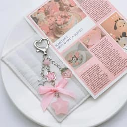 Strawberry Bag Charm Delicate Cute Key Chain 3d Pink Strawberry Key Chain Sweet Resin Key Ring For Christmas Gift Backpack