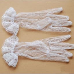 White mesh fingered short bridal gloves, sexy transparent wrist length Wedding gloves, suitable for women's wedding accessories