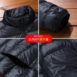 Men Parkas Down Cost Stand Collar Zipper Parka Outerwear Loose Cardigan Solid Pockets Spliced Winter Casual Long Sleeve