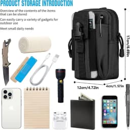 Universal EDC Tactical Molle Pouch Waist Bag with Cell Phone Holster Outdoor Gear Tool Gadget Pocket Belt Bags