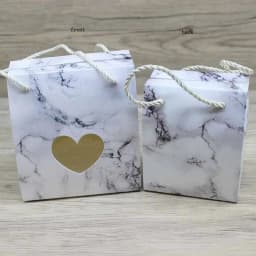 10pc 2sizes Paper Gifts Package Box with Hanger DIY Handmade Marble Flower Style Paper Window Box Paryt Suppiles Wrapping
