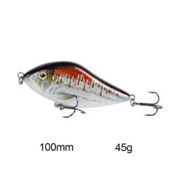 Hanlin Slow Sinking 10cm 45g Glider Jerkbait Wobblers for Big Game Fishing Pike Musky Fishing Lure Buster Artificial Bait Tackle