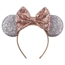 Cute Women Mouse Ears Leopard Print Headbands for Girls Baby Women Sequins 5"Bows Hair Accessories Adults Hairbands Kids Gift