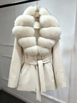 Janveny Luxury Women's Winter Down Jacket 2026 New Large Natural Real Fox Fur Cuff 90% White Duck Down Coat Female Feather Parka