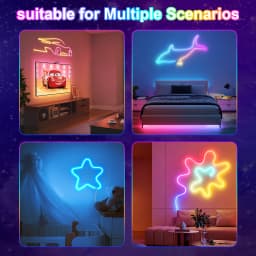 Aiopp Flexible RGB LED Neon Strip Light Indoor with APP & Remote,Timing Music Sync Waterproof Silicone Rope Lamp for Bedroom Garden Party Decor