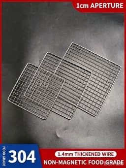 Stainless Steel 304 Food Grade 15-70CM Rectangle BBQ Barbecue Grill Wire Grid Mesh Net