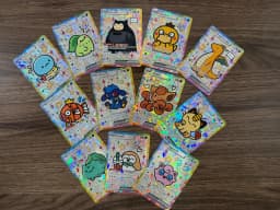 55Pcs Chibi DIY Card Poke Collection PTCG Holographic Cute Anime Version Classical Cards Gengar Charizard Eevee Pocket Monster