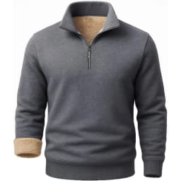 Men's Quarter Zip Pullover Premium Sherpa Lined Long Sleeve Shirts for Men Half Zip Sweatshirts Winter Warm Coats Outerwear