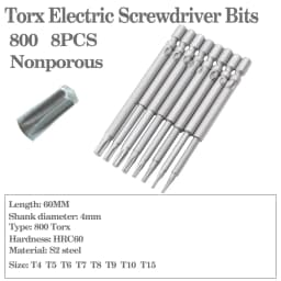 8pcs-11pcs 60mm/100mm long Torx screwdriver bit 800/801/802 electric screwdriver bit 4mm/5mm/6mm handle Screwdriver accessories