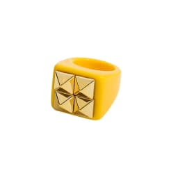 2024 New Trendy Geometric Square Round Resin Acrylic Chunky Rings for Women Girls Punk Style Knuckle Flower Rings Jewelry