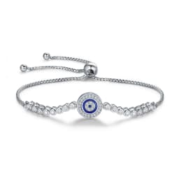 Bamoer Genuine 925 Sterling Silver Evil Eye Bracelet Turkish Blue Tennis Chain Guardian Original for Women Pure Fine Jewelry