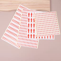 10 PCS Red Arrow Stickers Self Adhesive Custom Labels Round Square Unhealthy Product Indication Rework Sign