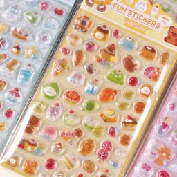 6-Style Japanese 3D Cute Stickers - Crystal Embossed Design for Phone Case, Journal, Dairy Photo, DIY & Creative Collag Material