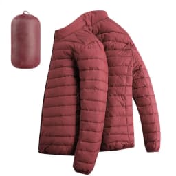 Men Hiking Down Cotton Jacket Hooded Lightweight Parkas Zip Pocket Fashion Outerwear Casual Padded Jacket and Coat Men Winter