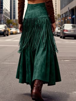 New Ethnic Elegant Solid Tassel Slim Fit Midi Skirt Brown Wide Hem Long Skirt Party Evening Dresses Versatile Female Clothing