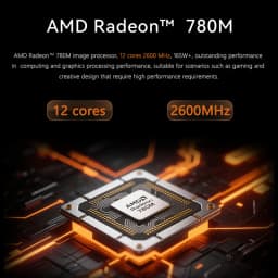 GMK K12 New Mini PC，AMD Ryzen R7 H255 8-Core, GTX 1650 & Radeon 780M, 64GB 1TB, USB4.0 Oculink, Dual 2.5G, WiFi 6E, 3 Drive Bays