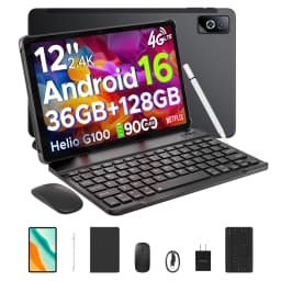 DOOGEE Tab G6 Pro 2 in 1 Tablet PC Android 16 36GB 128GB Gemini AI 12" 2.4K 9000mAh Battery Helio G100 4G LTE Tablet Pad