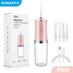 Portable Cordless Water Flosser for Teeth Cleaning 3 Modes Rechargeable Oral Irrigator Machine with Water Drill Mouth Washing